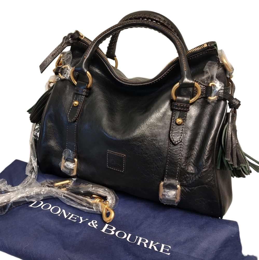 DOONEY & BOURKE Florentine Leather Small Satchel Crossbody Bag NWOT Black - Picture 7 of 16